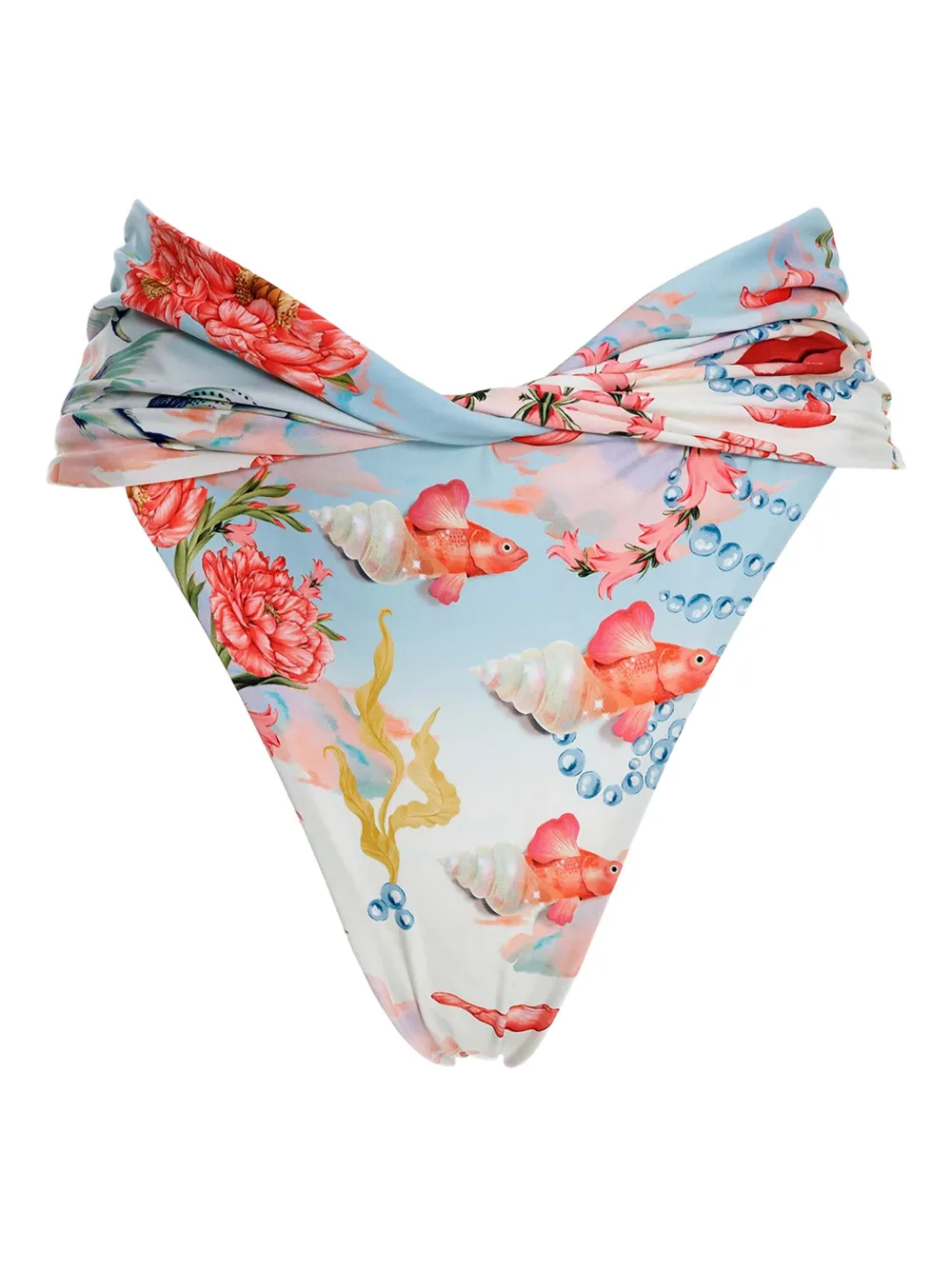 Agua Bendita Slip bikini Lily con stampa - Blu