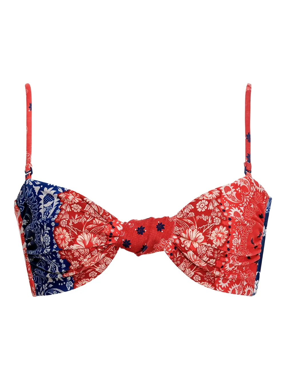 Agua Bendita Top bikini Lucille con stampa paisley - Rosso