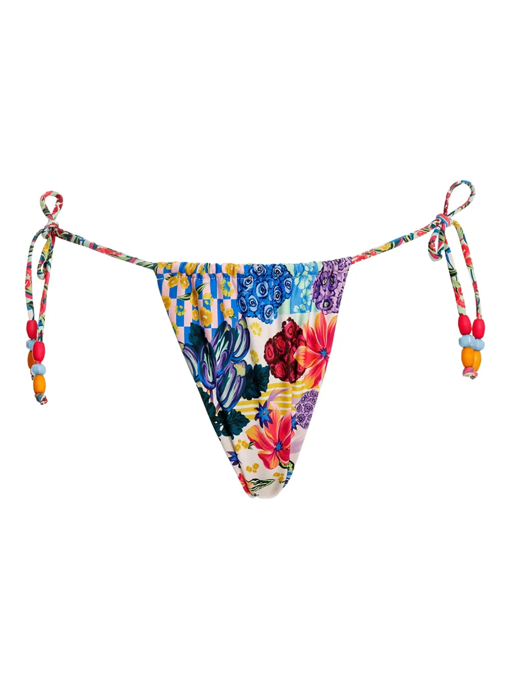 Agua Bendita Slip bikini Alexis a fiori - Blu