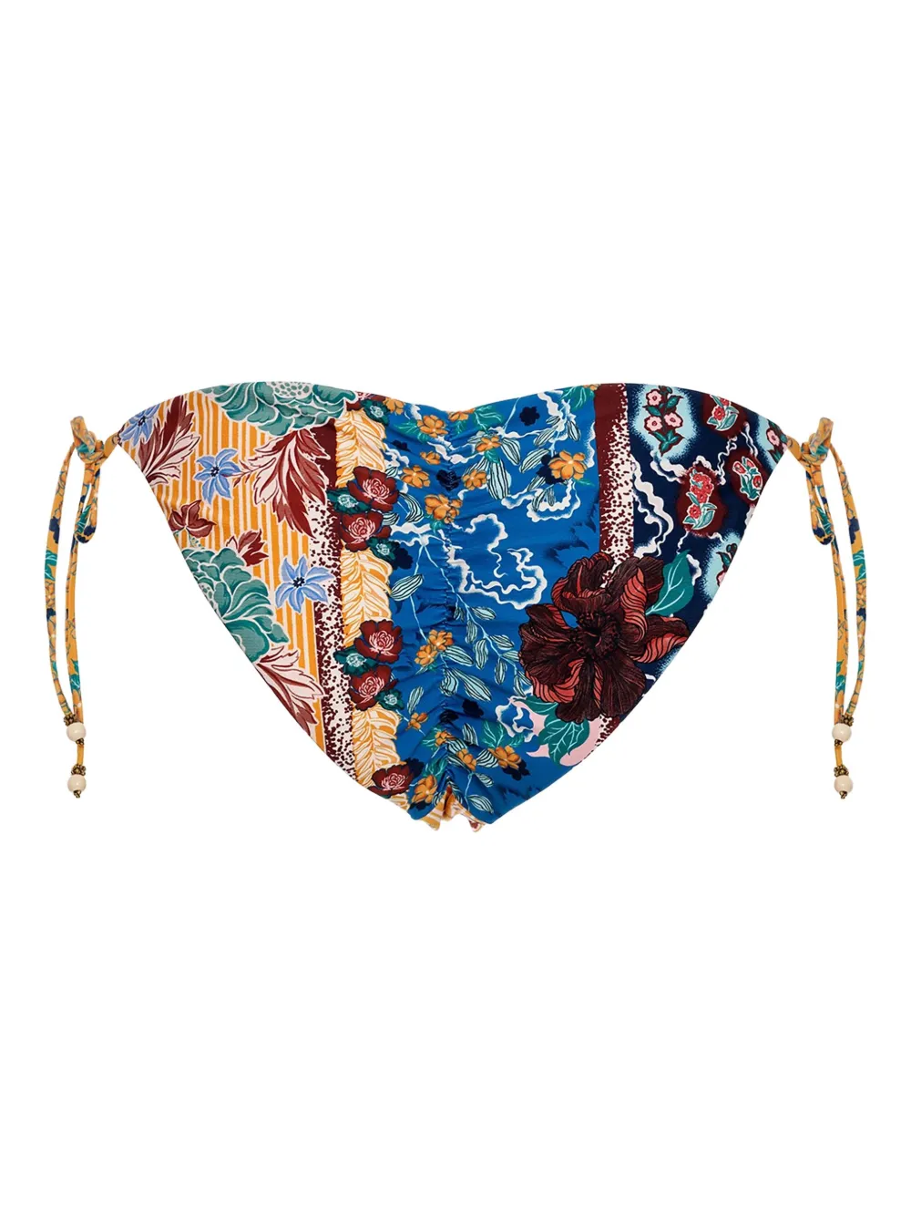 Agua Bendita Alegria Patchwork-print Bikini Bottoms In Multi