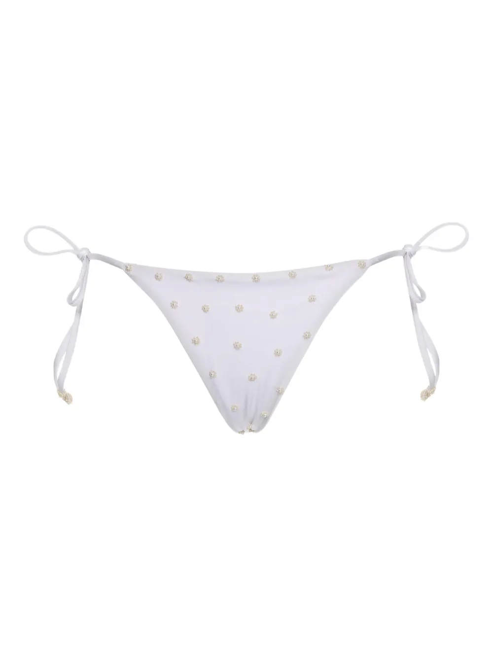 Agua Bendita Slip bikini Alegria con decorazione - Bianco