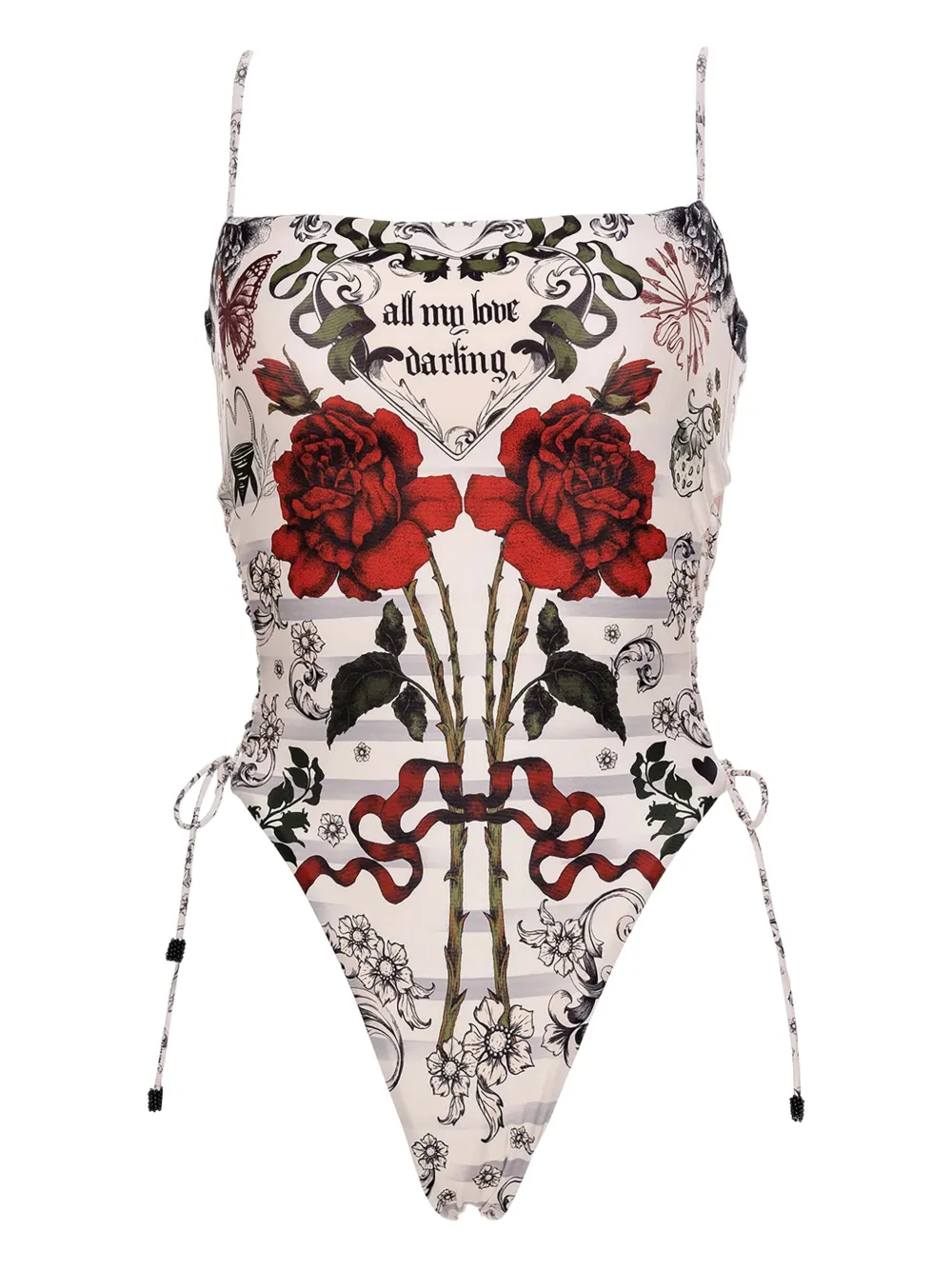 Agua Bendita Russet rose-print swimsuit | White | Image 1