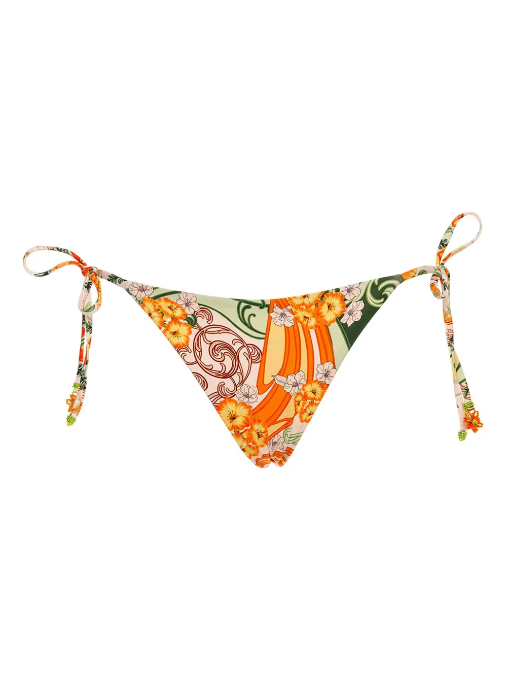 Agua Bendita Slip bikini Melinda a fiori - Verde