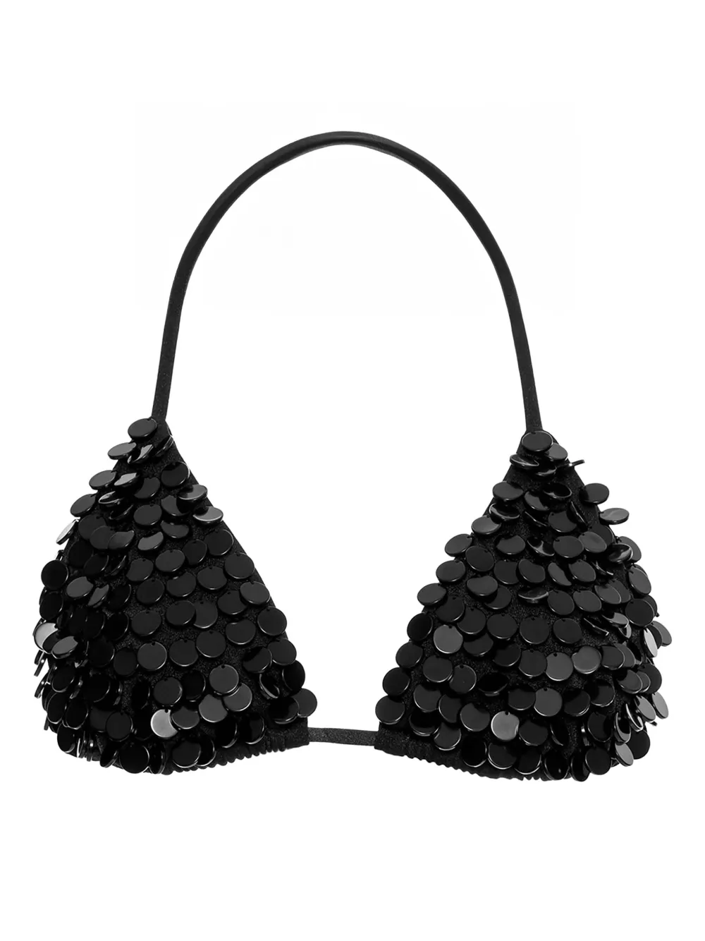 Agua Bendita Bikini a triangolo con paillettes - Nero