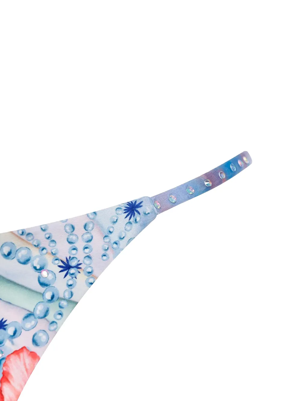 Agua Bendita Crystal-embellished Floral Bikini Bottoms In Blue