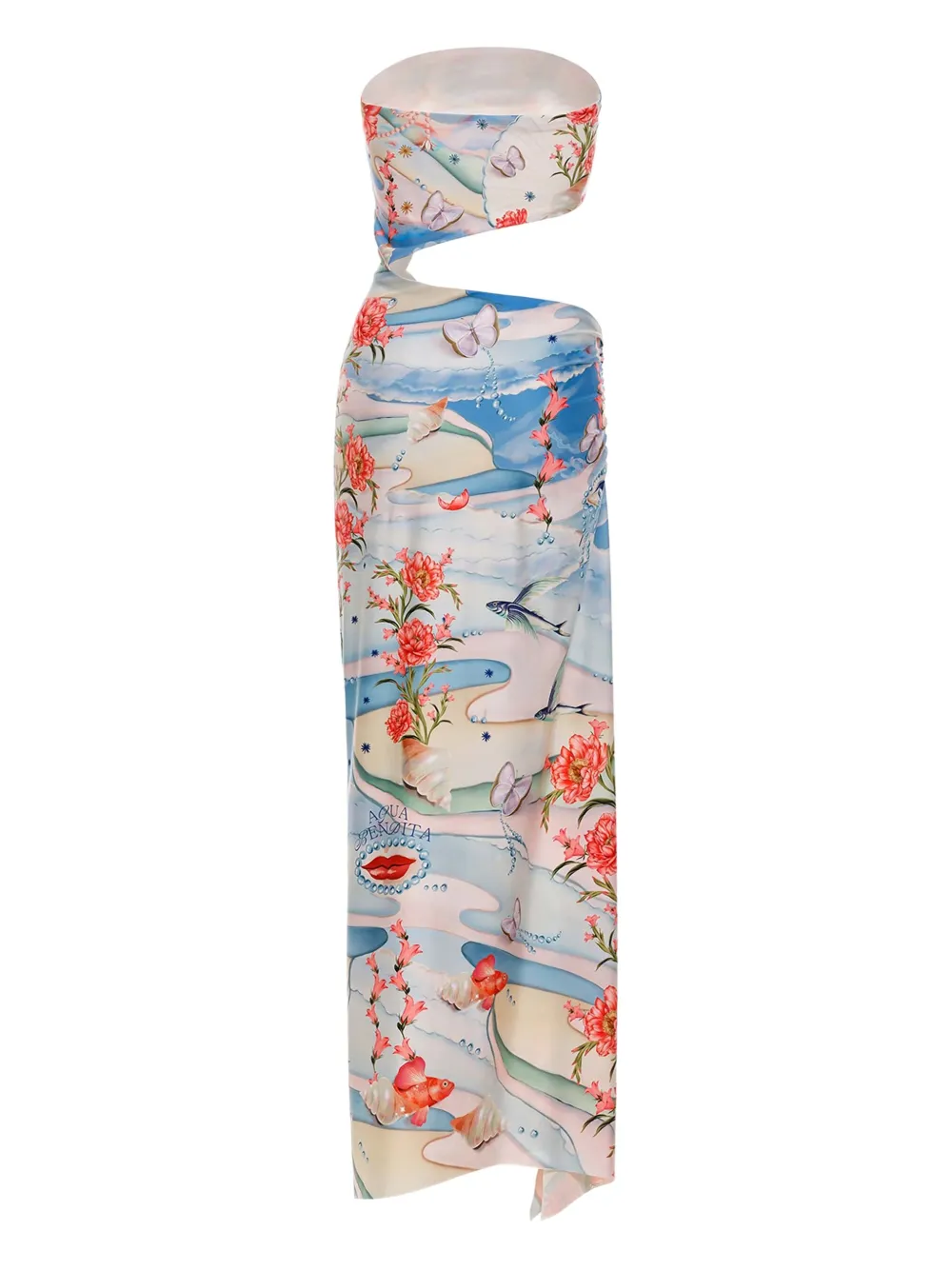 Agua Bendita Abito midi Gwen con dettaglio cut-out - Blu