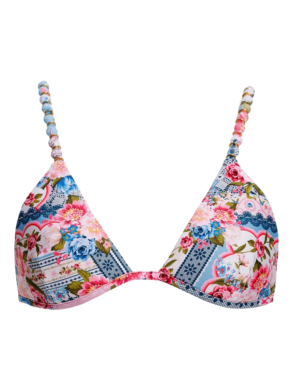 Agua Bendita Belle Floral-print Bikini Top In Multi