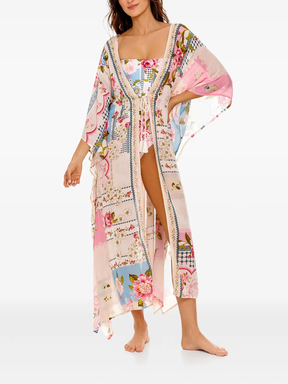 Agua Bendita Sam floral-print drawstring tunic | Beach Cover-Ups | Image 2