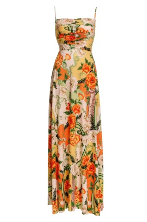 chinese dress ladies Agua by Agua Bendita Bisuteria Linen & Silk-Blend Maxi Dress