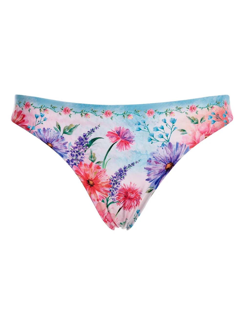 Agua Bendita Slip bikini Ilu a fiori - Bianco