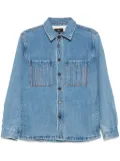 PS Paul Smith stripe-embroidered shirt jacket - Blue