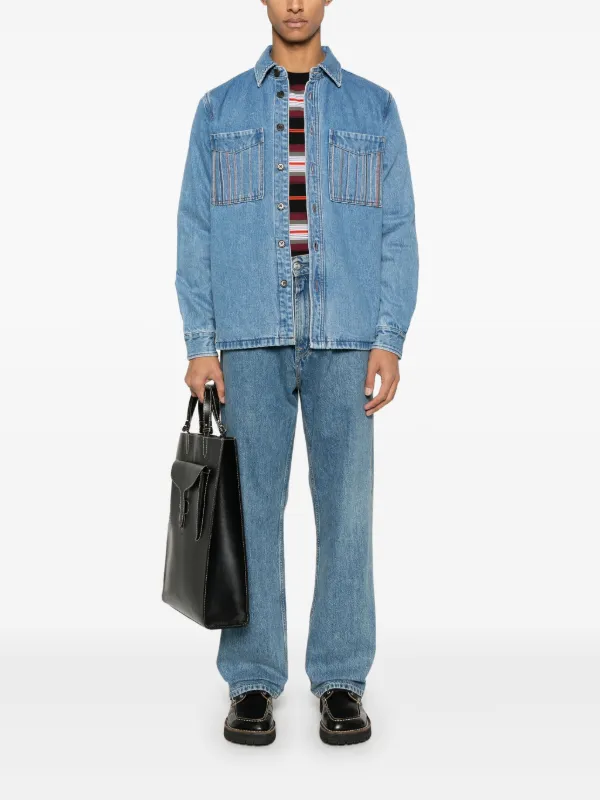 PS Paul Smith ストライプ シャツジャケット | ブルー | FARFETCH JP
