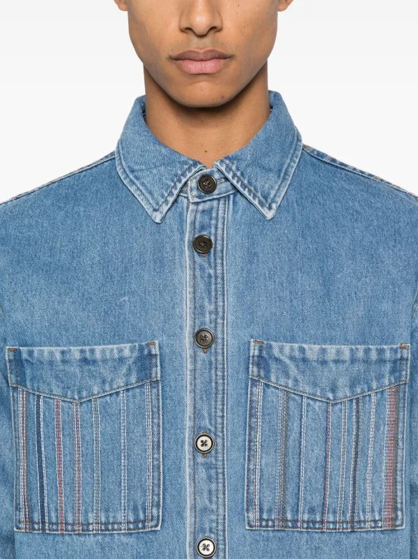 PS Paul Smith ストライプ シャツジャケット | ブルー | FARFETCH JP