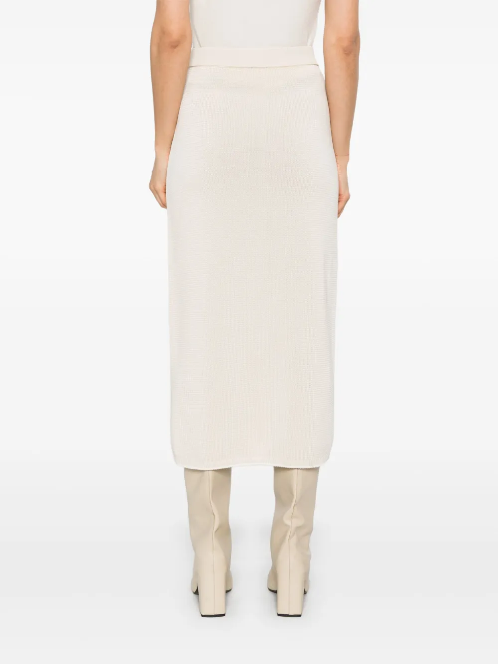 JOSEPH Gebreide rok met microstreep Beige