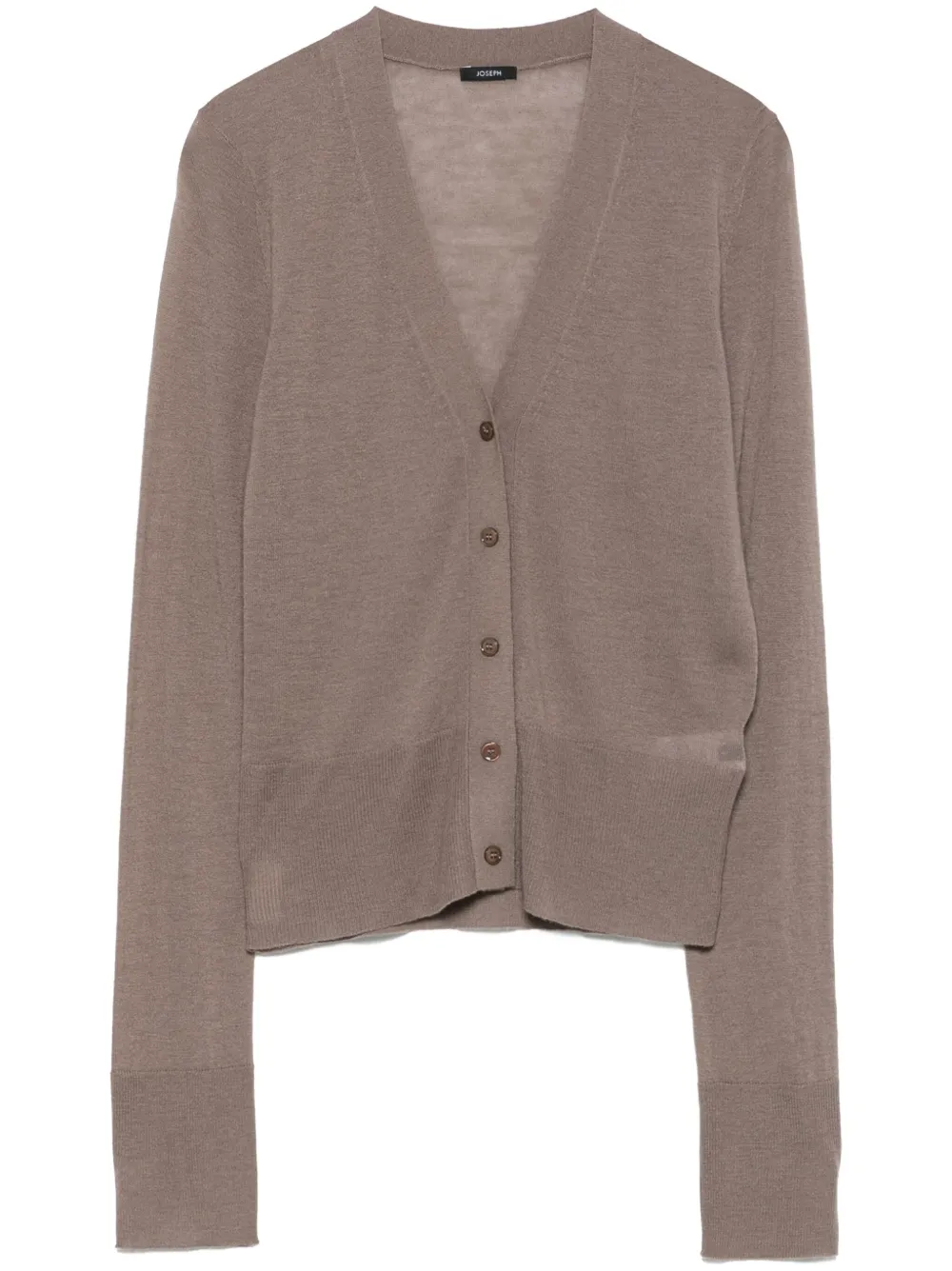 Joseph Cashmere Cardigan With Deep V-neckline In Brown