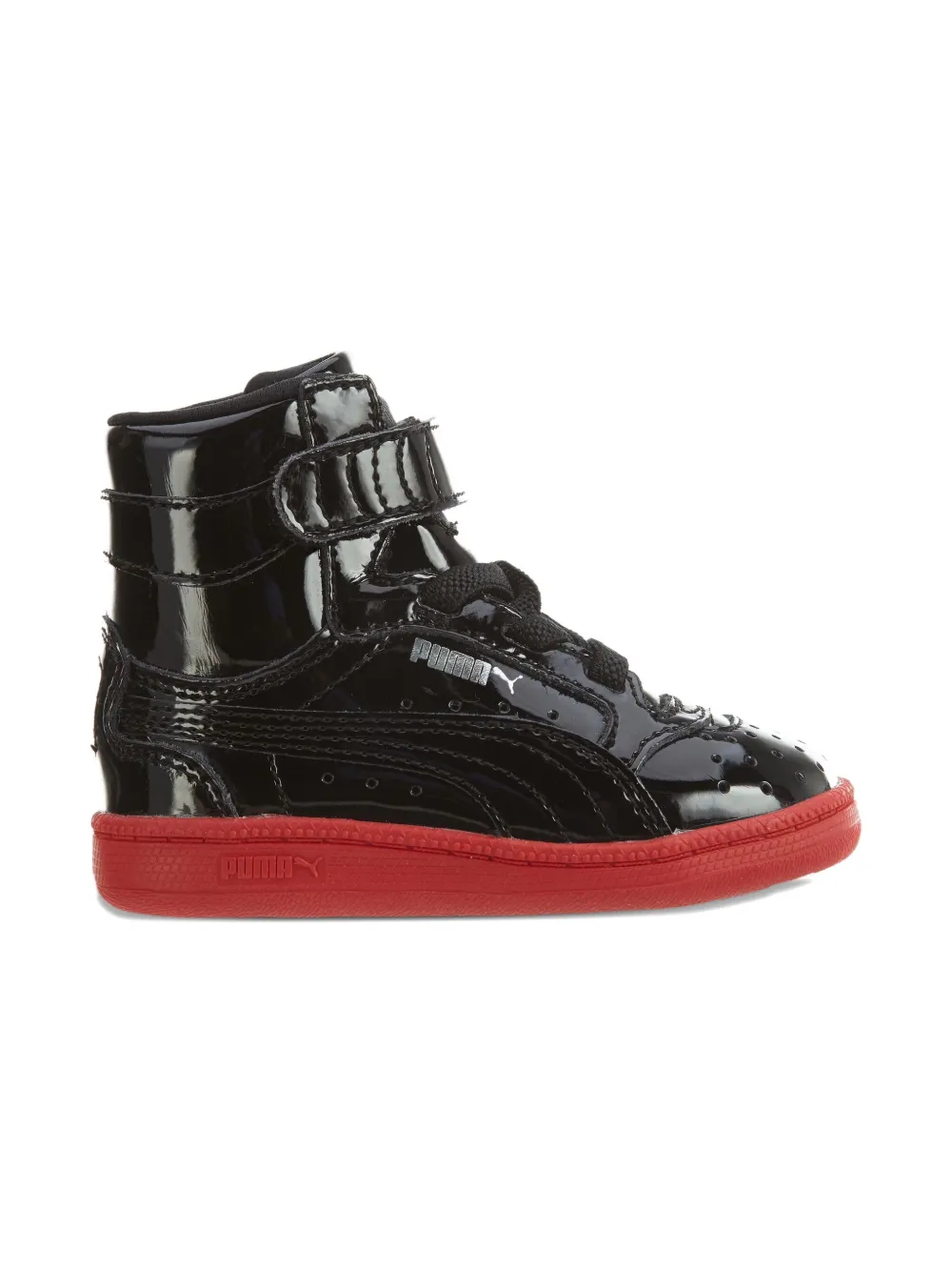 Puma Kids patent leather strap trainers - Zwart