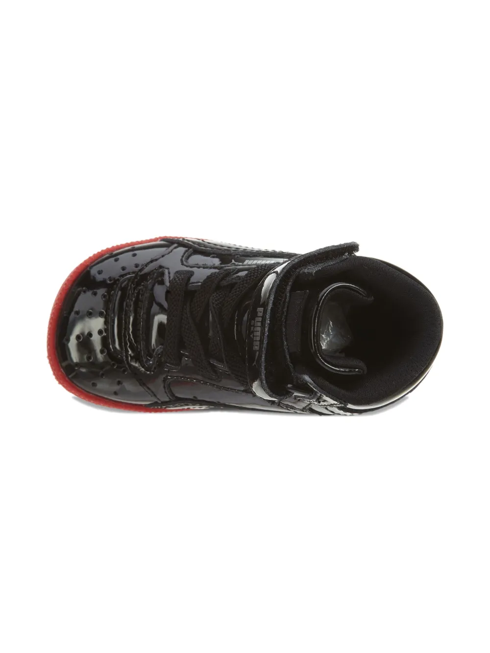 Puma Kids patent leather strap trainers Zwart
