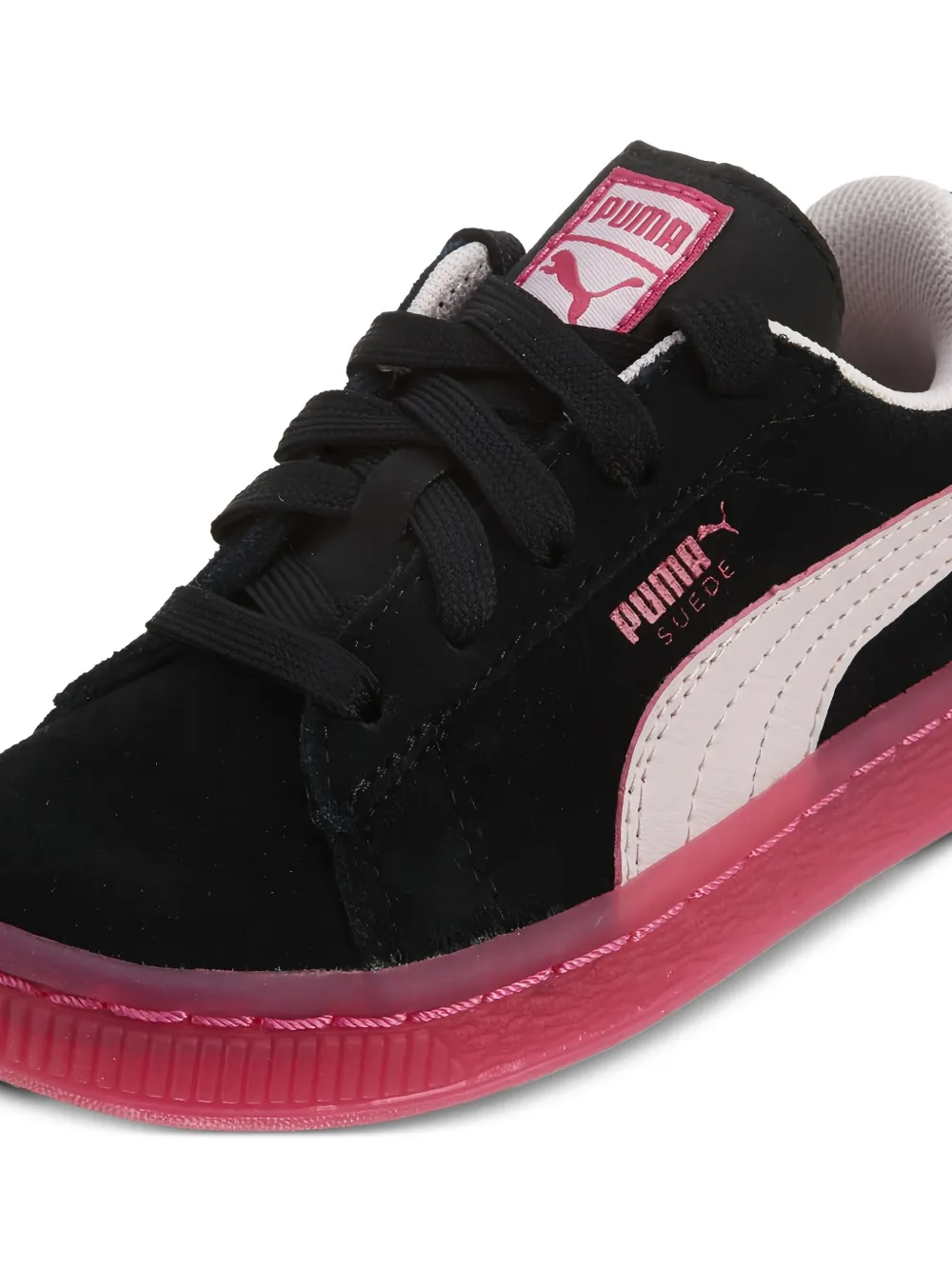 Puma Kids suede leather trainers Black