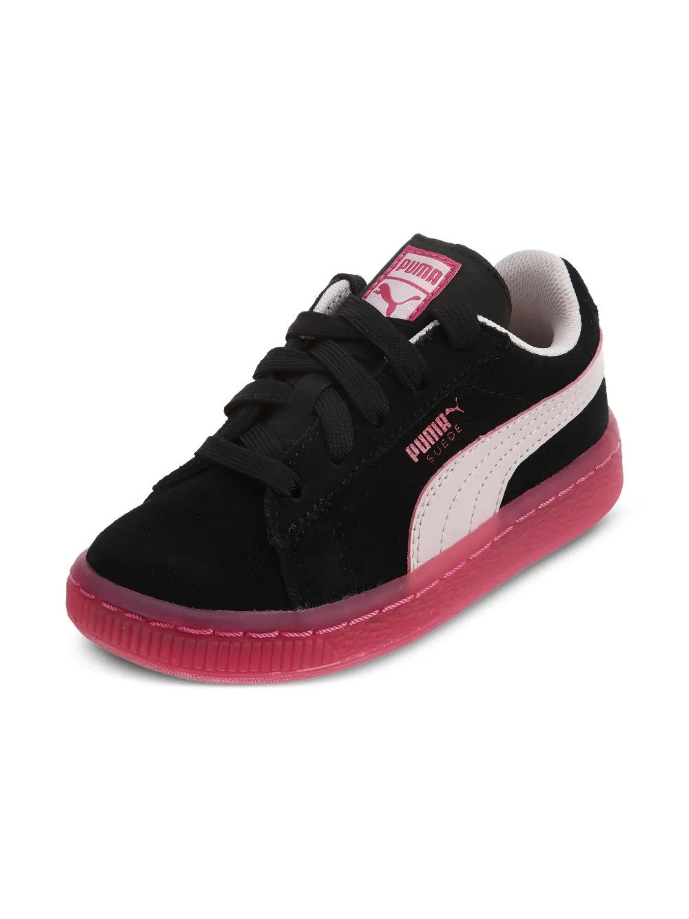 Puma Kids suede leather trainers Black