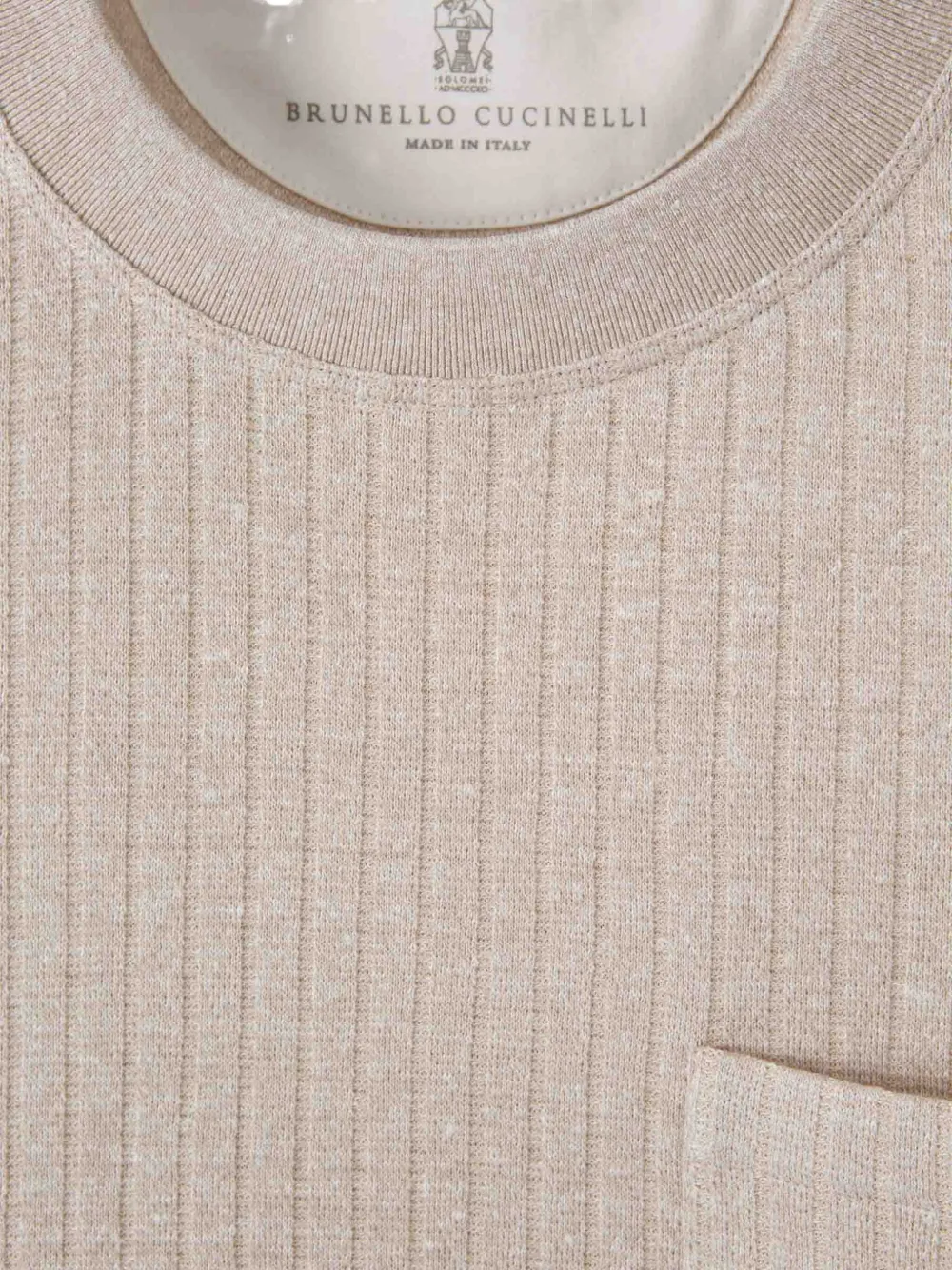 Brunello Cucinelli Geribbeld T-shirt Beige