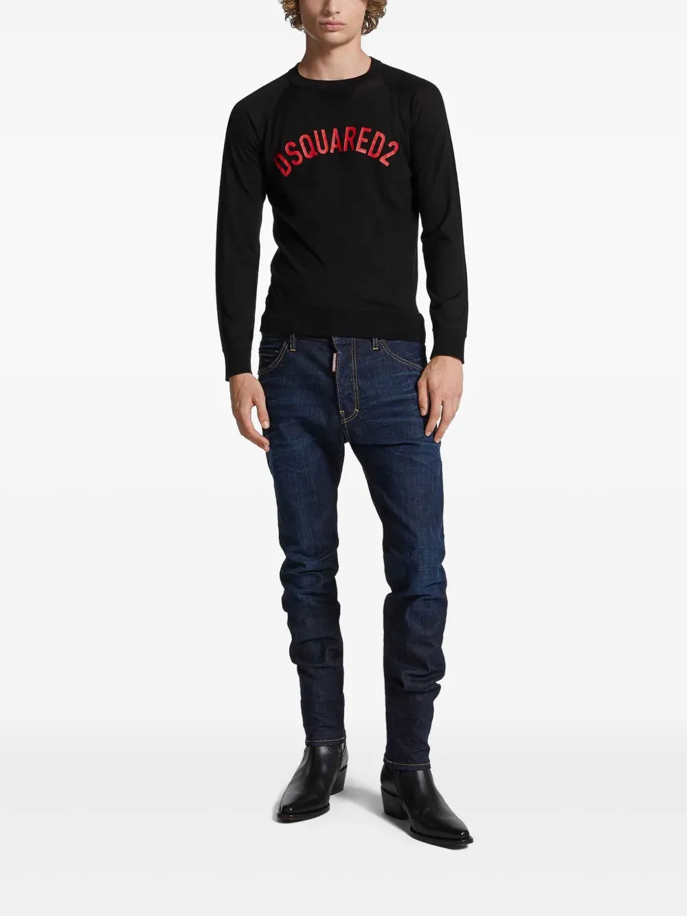 DSQUARED2 fine-knit T-shirt - Zwart