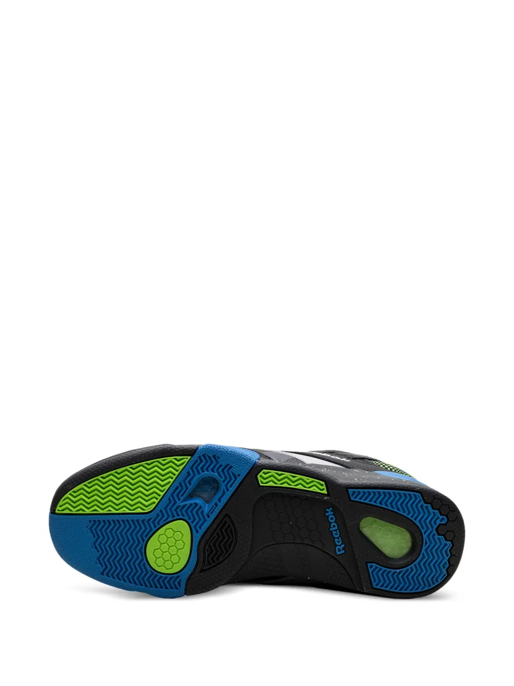 Reebok Shaq Victory Pump sneakers Core black energy blue solar lime