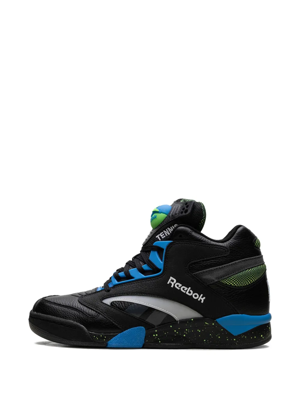 Reebok Shaq Victory Pump sneakers Core black energy blue solar lime