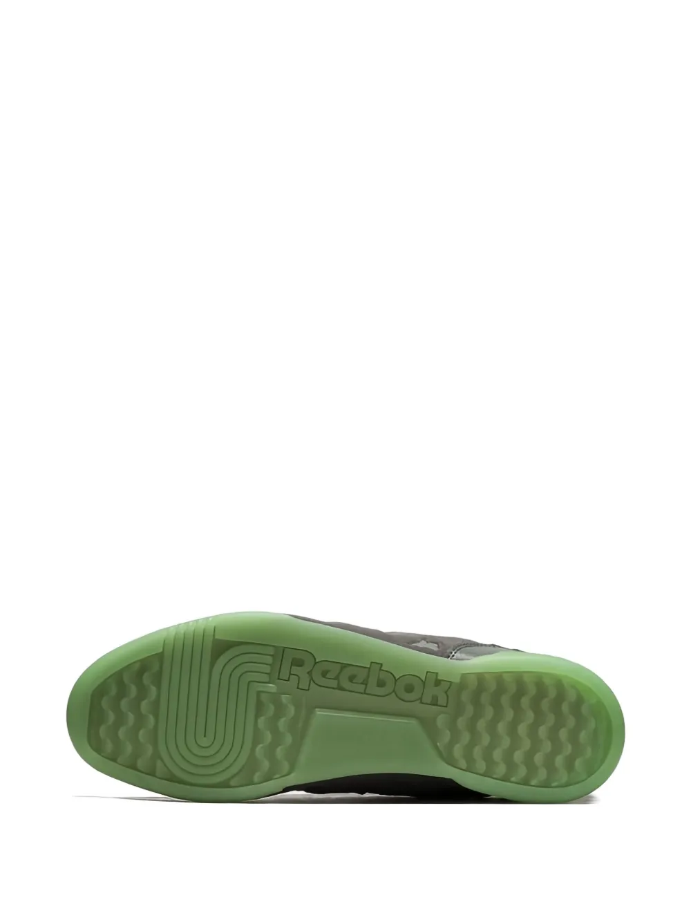 Reebok Workout Plus leather-embellished sneakers Grey