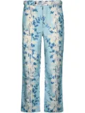 BODE leaf-print trousers - Blue