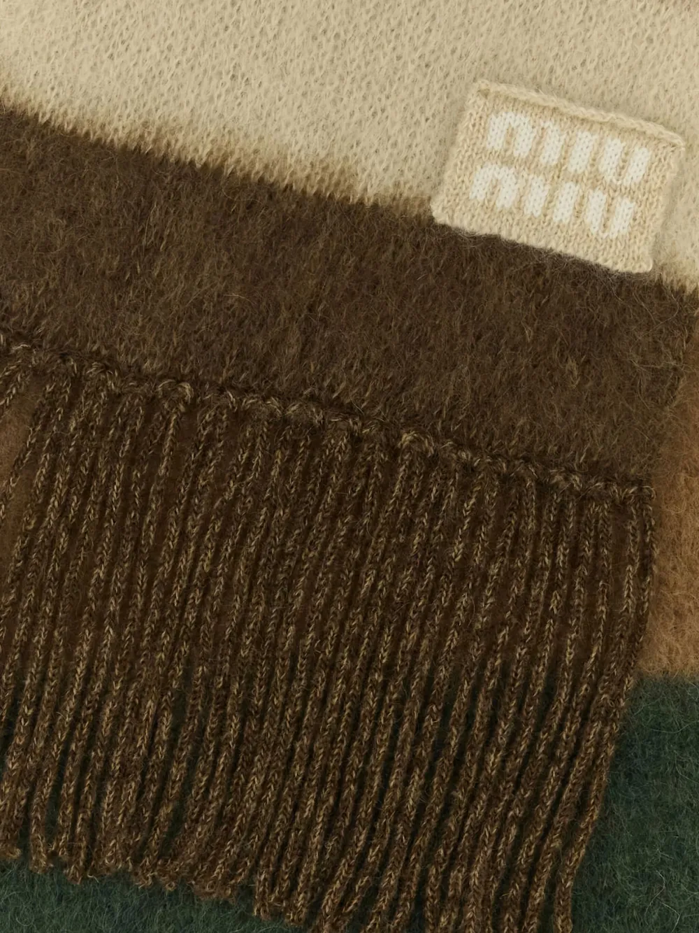 miumiu Miu Miu Sjaal met geborduurd logo - Bruin