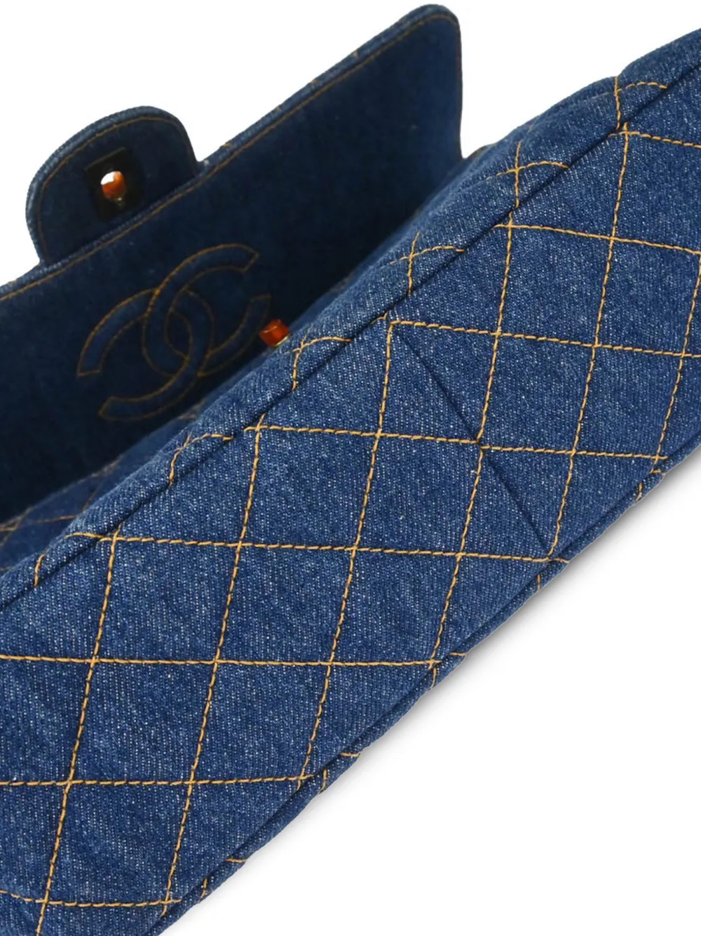 Pre-owned Chanel 1997 Denim Diamond-quilted Shoulder Bag In 蓝色