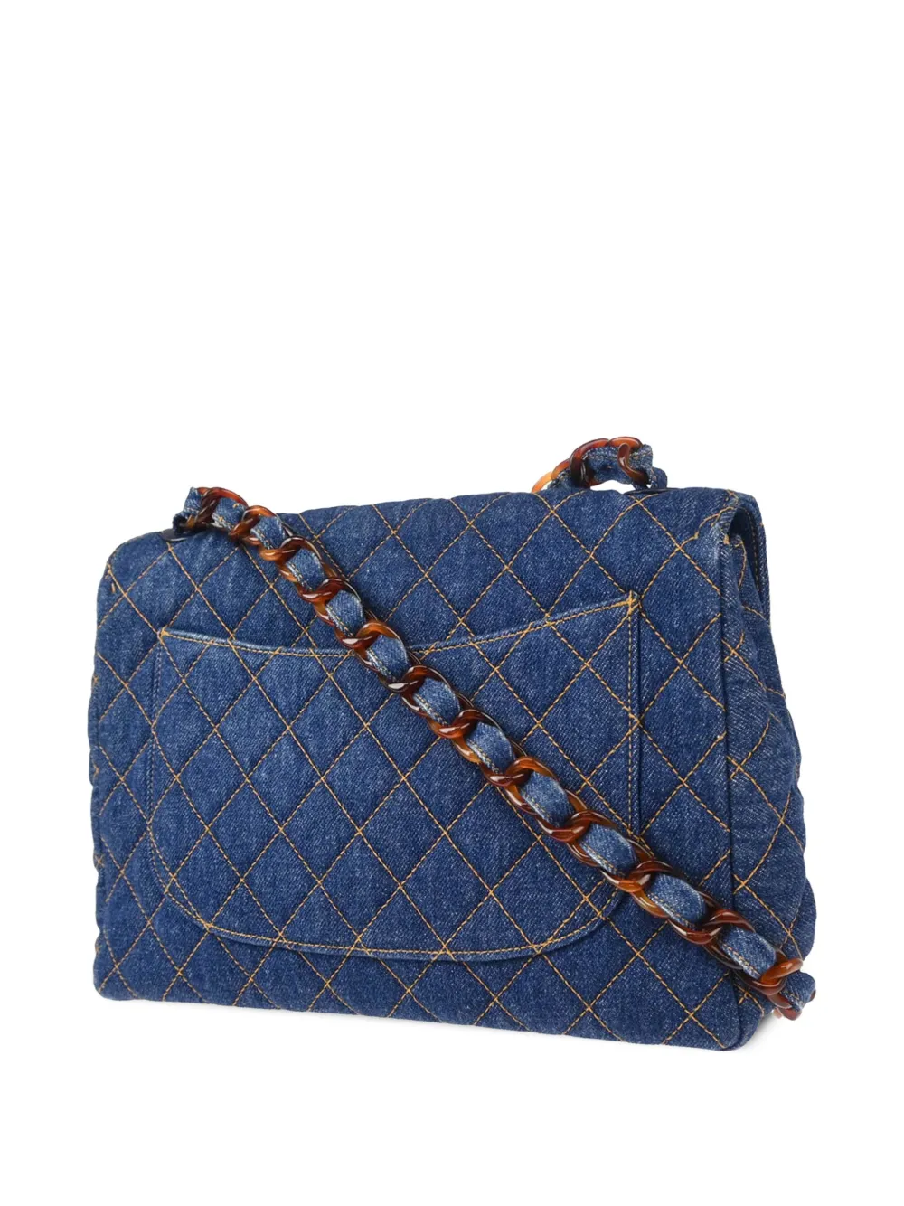 Pre-owned Chanel 1997 Denim Diamond-quilted Shoulder Bag In 蓝色