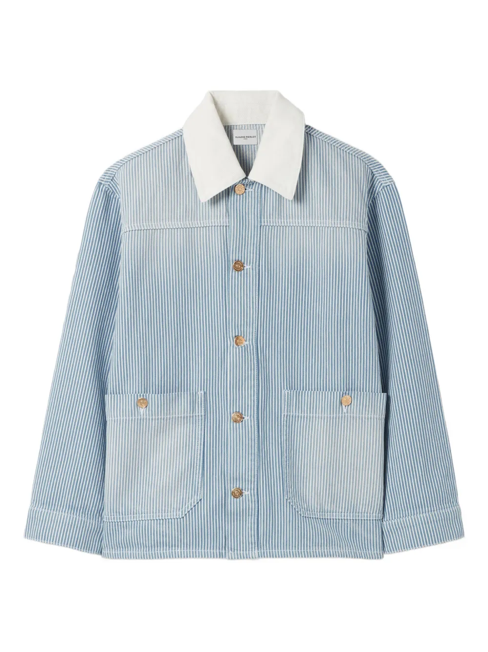 striped denim jacket