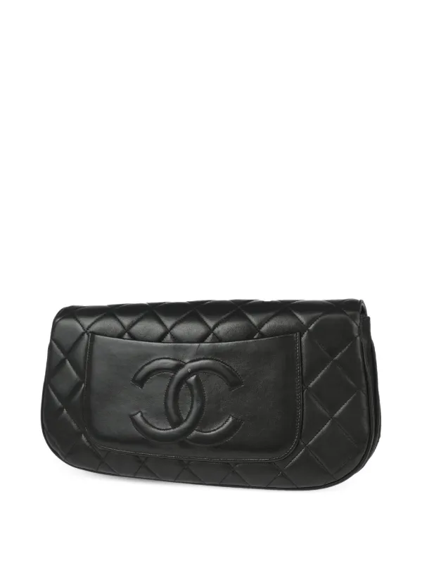 コッペ様ご売約品✨CHANEL　vintageキルティング×レザークラッチバック CHANEL Pre-Owned 2016 キルティング クラッチバッグ | ブラック