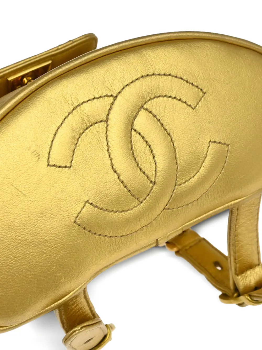 Pre-owned Chanel 1992 Small Duma Backpack In 金色