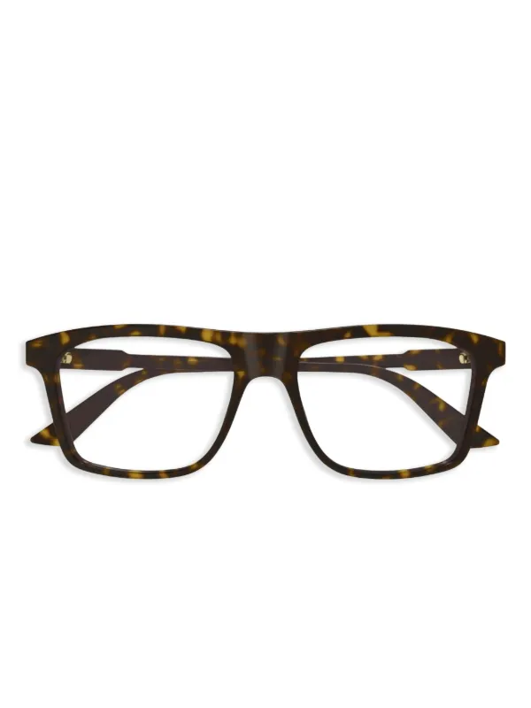 Gucci Eyewear スクエア眼鏡フレーム | ブラウン | FARFETCH JP