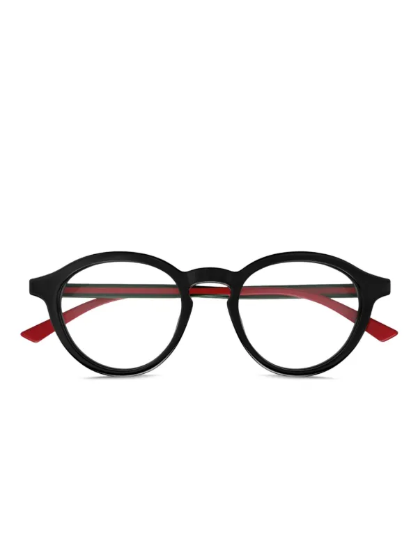 GUCCI ラウンドフレームメガネ ブラック Gucci Eyewear ラウンド眼鏡フレーム | ブラック | FARFETCH JP