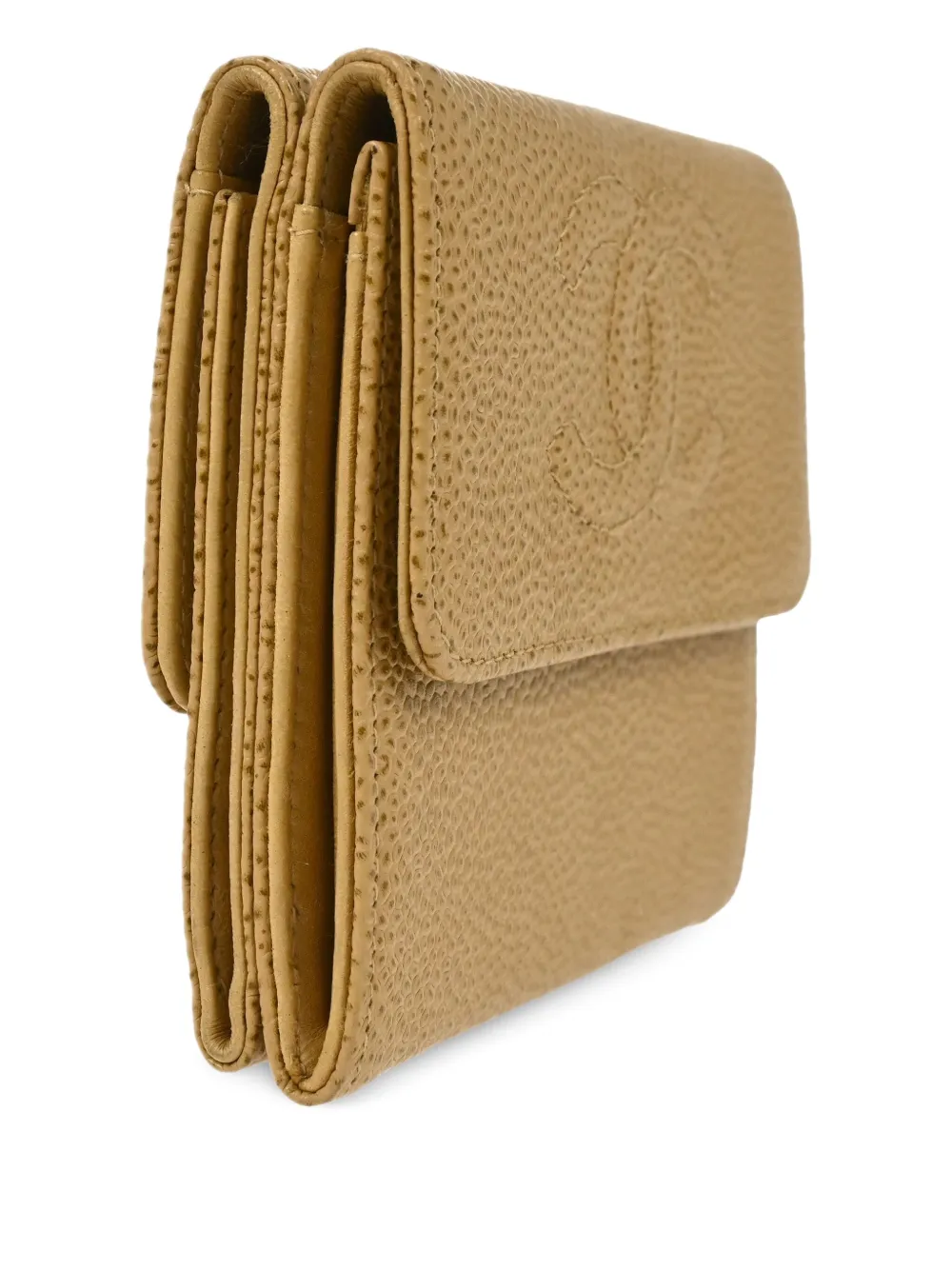 Pre-owned Chanel 2002 Bi-fold Leather Wallet In 中性色