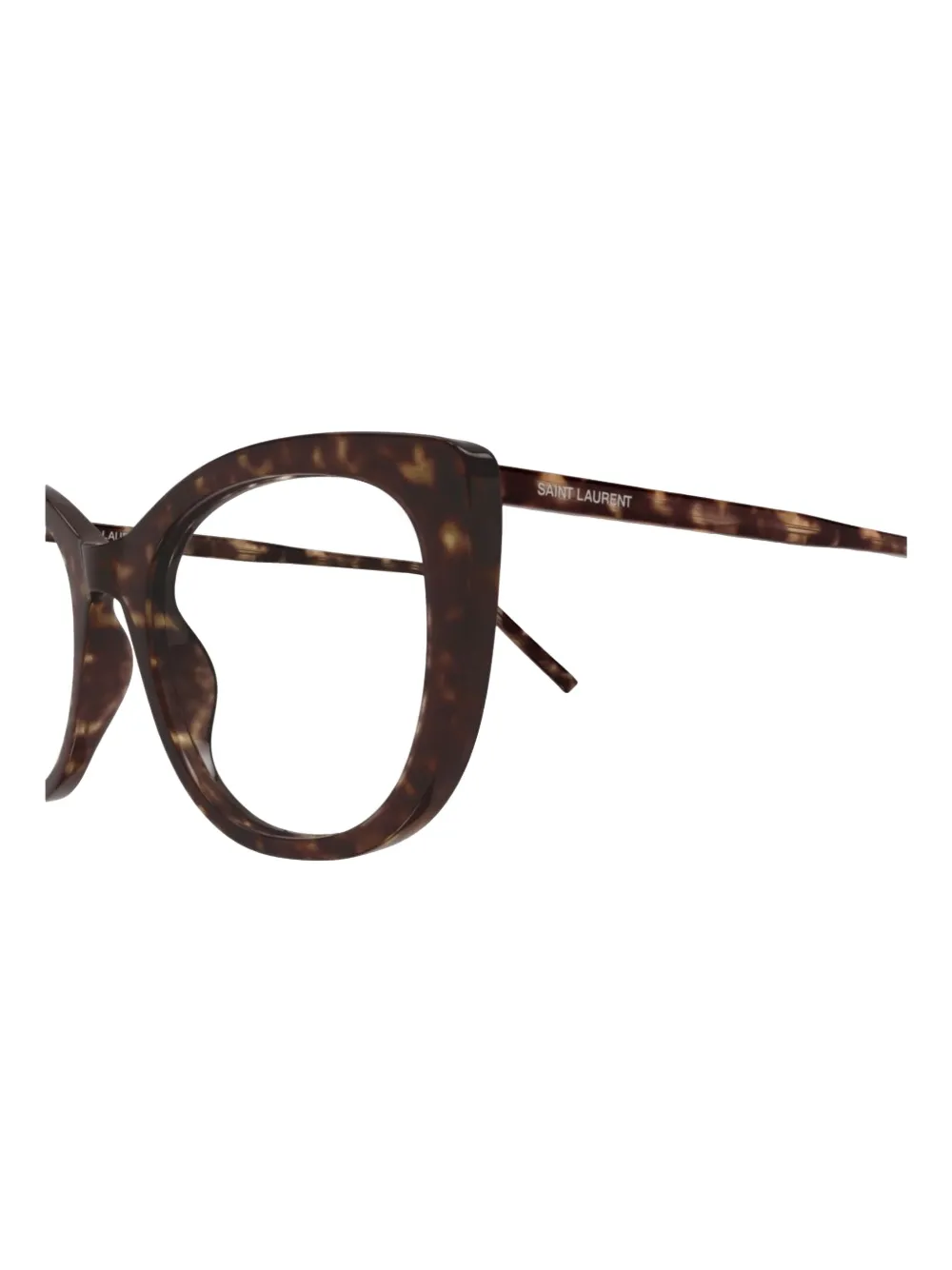 Saint Laurent Logo-print Glasses In 褐色