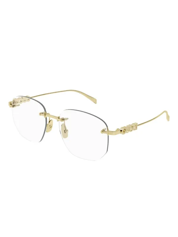 Gucci Eyewear ジオメトリック眼鏡フレーム | ゴールドトーン