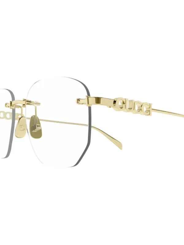 Gucci Eyewear ジオメトリック眼鏡フレーム | ゴールドトーン