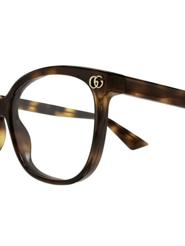 Gucci Eyewear square-frame Glasses | Brown | FARFETCH SG