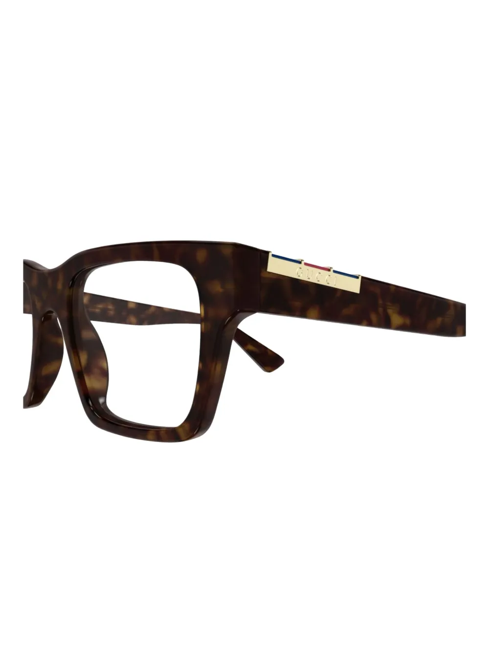 Gucci Logo-engraved Glasses In 褐色