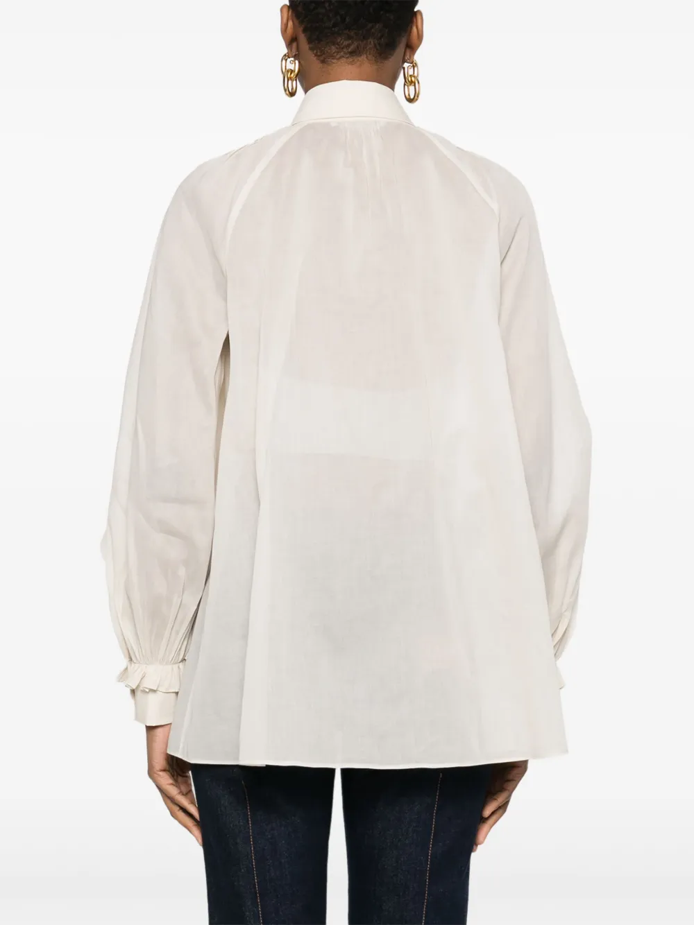 Alberta Ferretti Blouse met ruches Beige