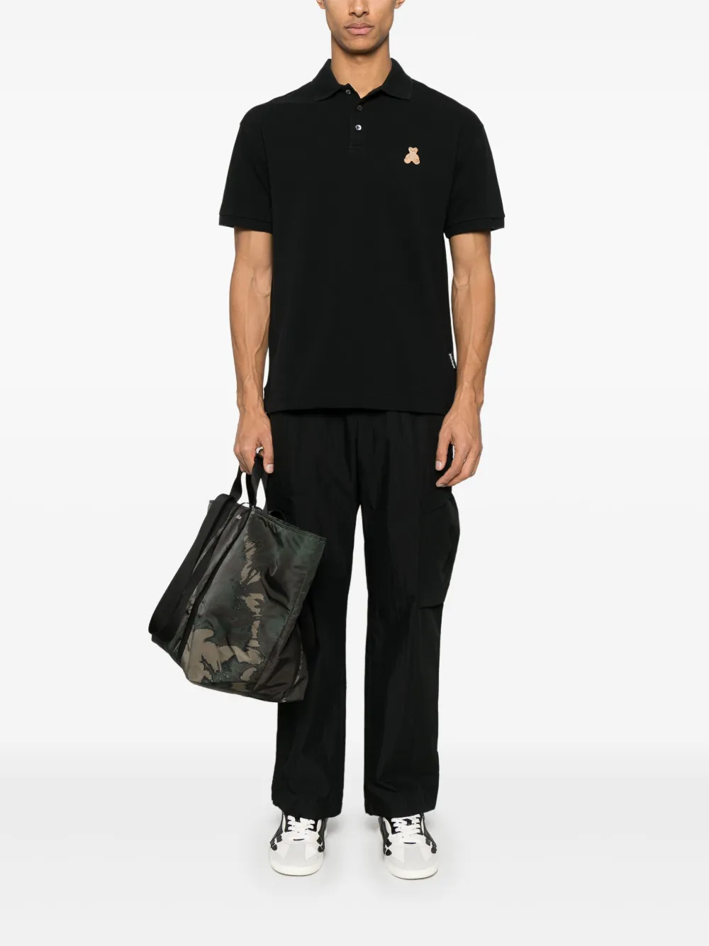 Palm Angels Mini Bear in Mind poloshirt - Zwart