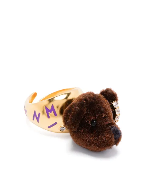 YVMIN flocked-bear ring