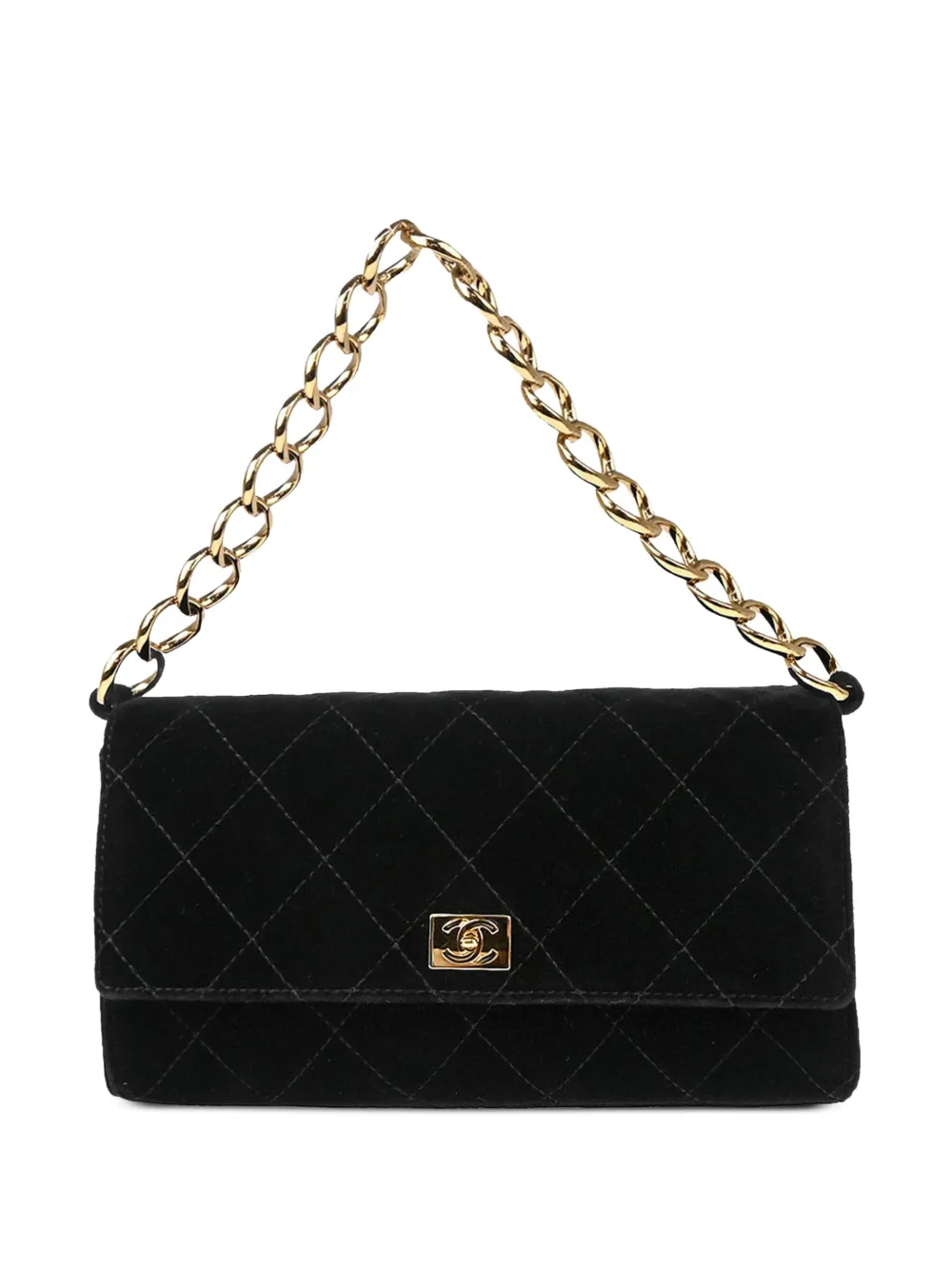 CHANEL Pre-Owned 2002 チェーンストラップ ハンドバッグ - ブラック CHANEL Pre-Owned 2002 チェーンストラップ ハンドバッグ - ブラック
