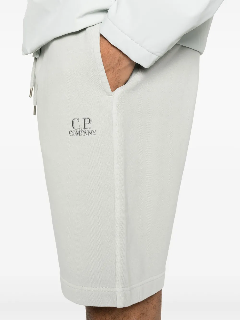 C.P. Company Trainingsshorts met geborduurd logo Grijs