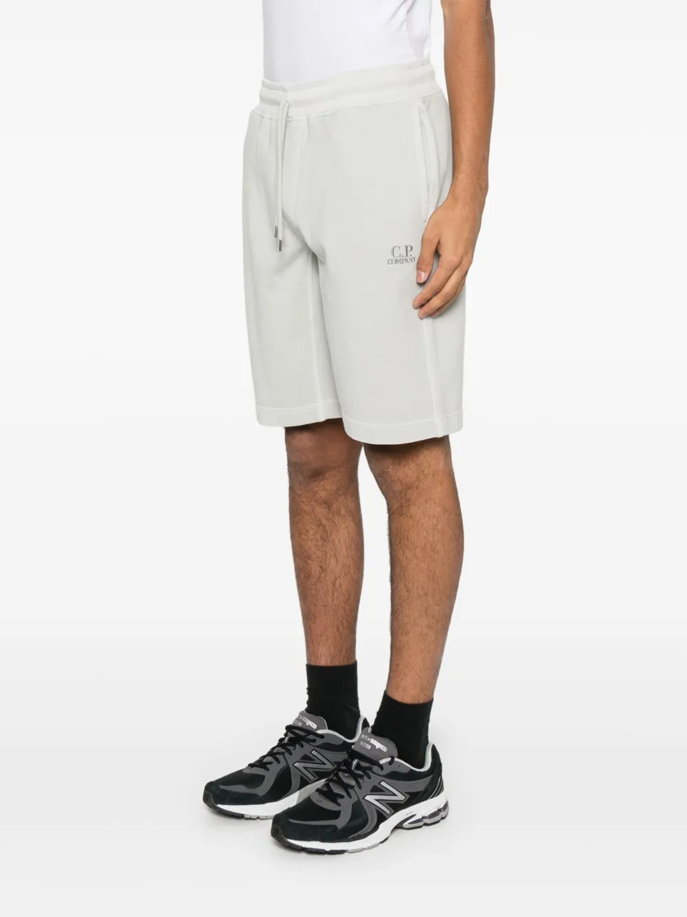 C.P. Company Trainingsshorts met geborduurd logo Grijs