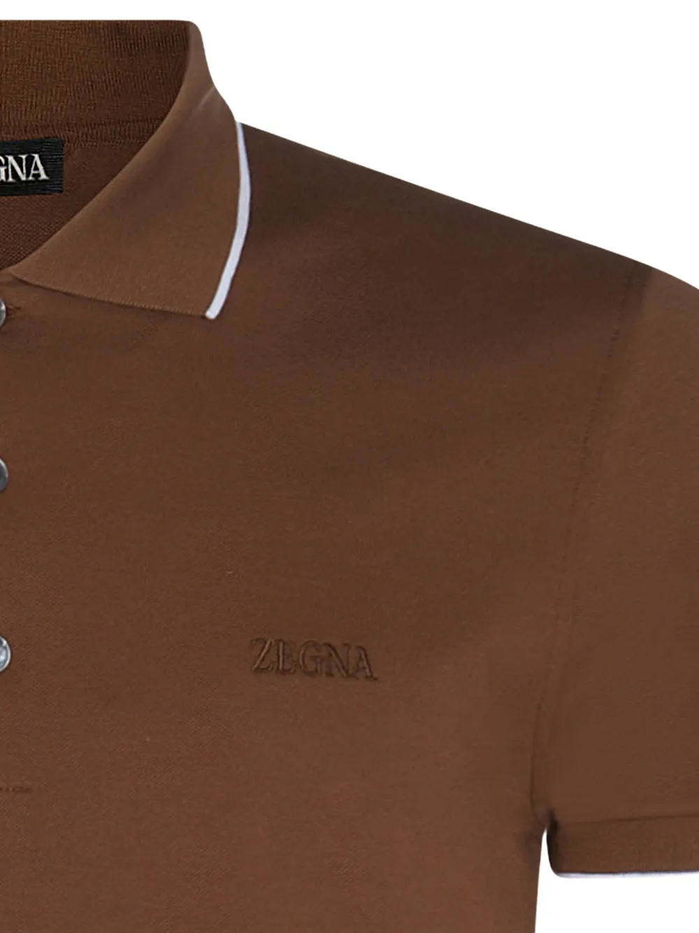 Zegna Poloshirt met geborduurd logo Bruin